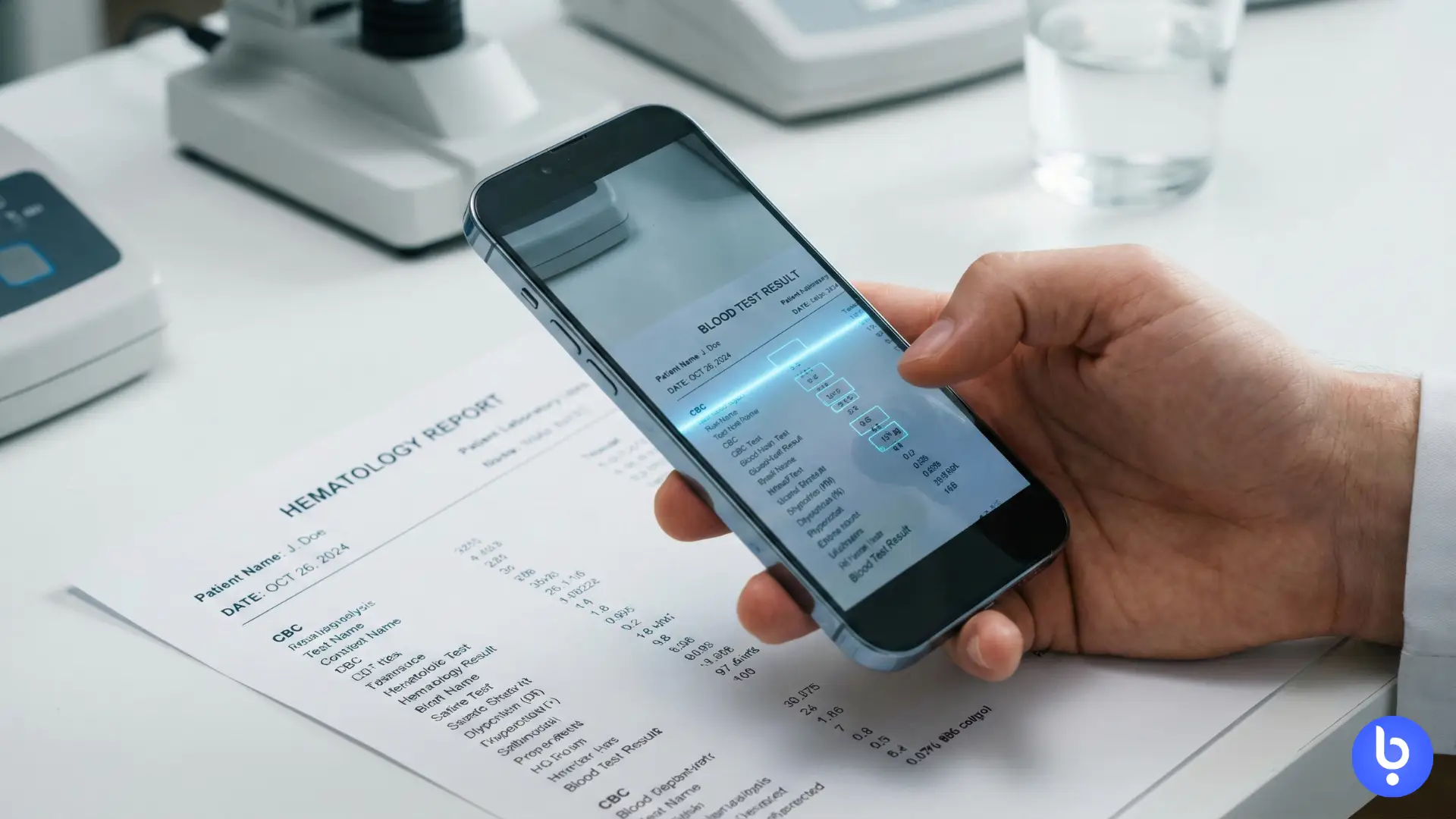 نمونه خواندن جواب آزمایش با دوربین گوشی و تفسیر هوشمند.webp